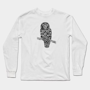 Swirly Owl (black) Long Sleeve T-Shirt